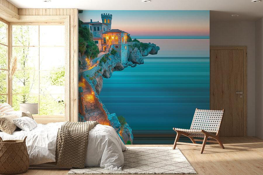 Building on a cliff above water