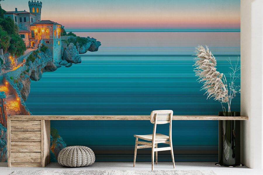 Building on a cliff above water