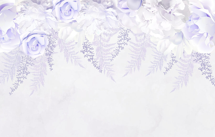Wall murals White and purple flowers - Image 3