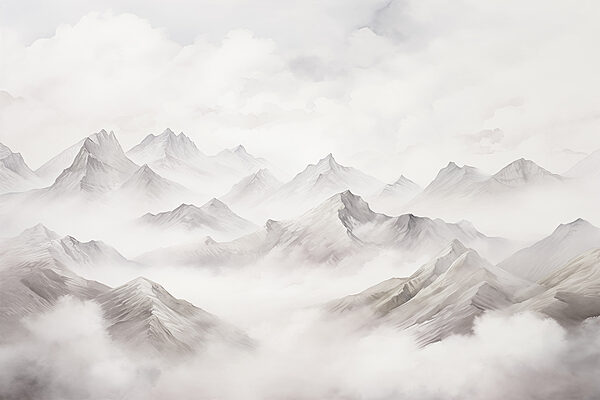 Mountain range with clouds Mountain range with clouds