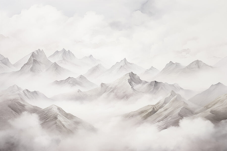 Mountain range with clouds Mountain range with clouds