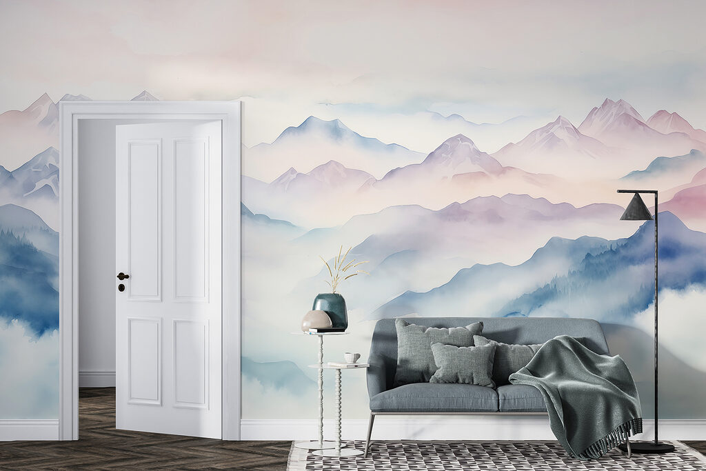 Painting of mountains and clouds Painting of mountains and clouds