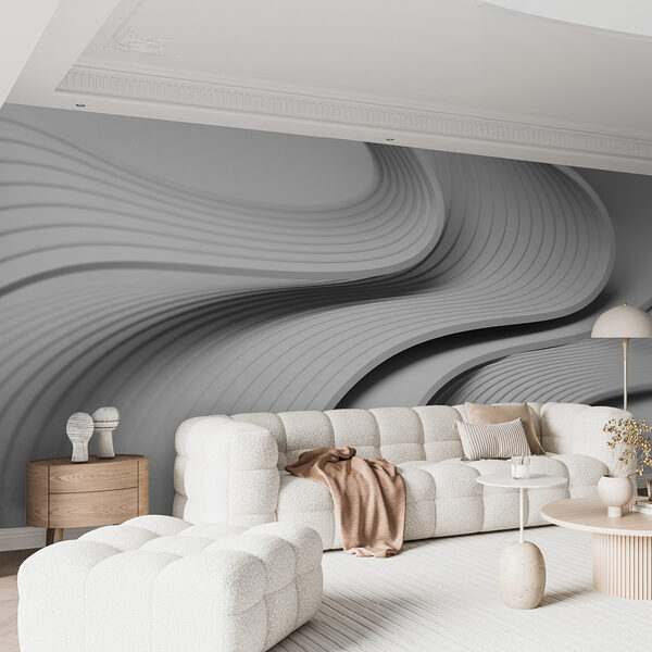 White and grey curved lines White and grey curved lines