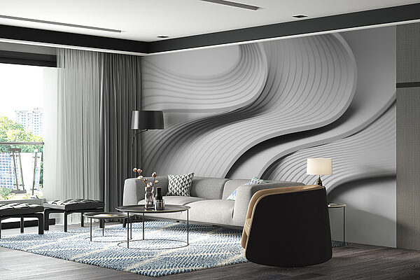 White and grey curved lines White and grey curved lines