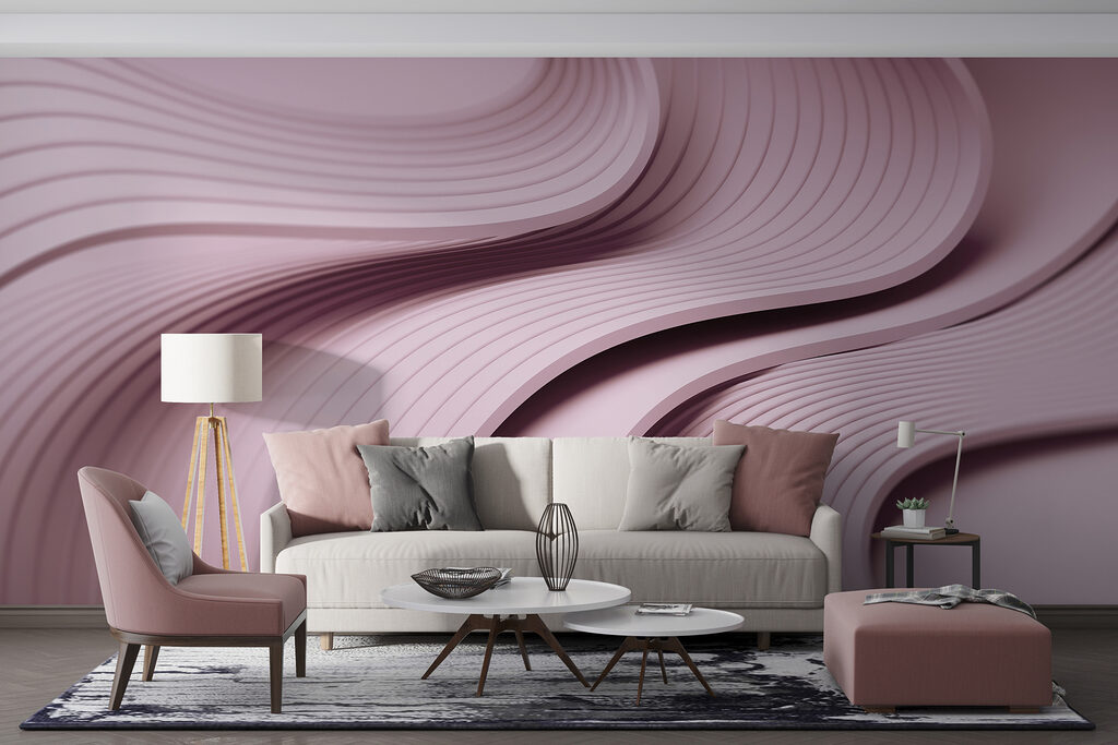 Pink and white wavy lines