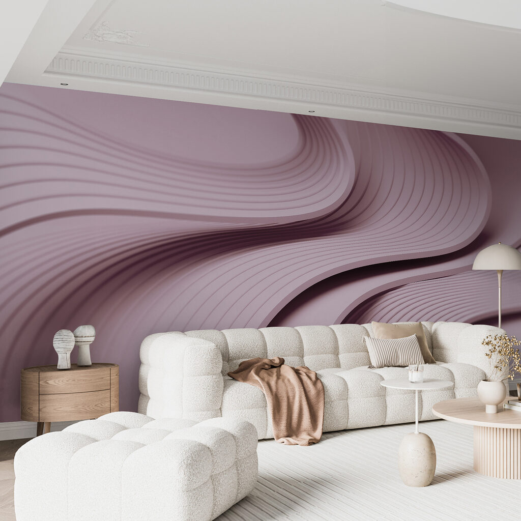 Pink and white wavy lines