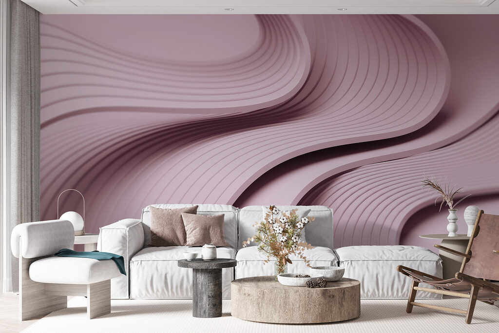 Pink and white wavy lines