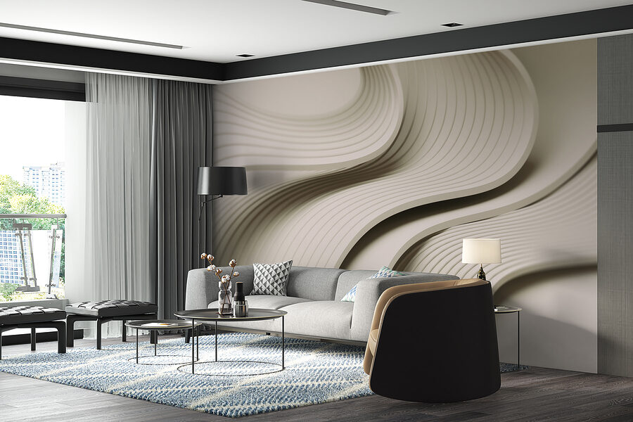 White and grey wavy lines