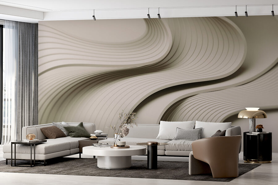 White and grey wavy lines