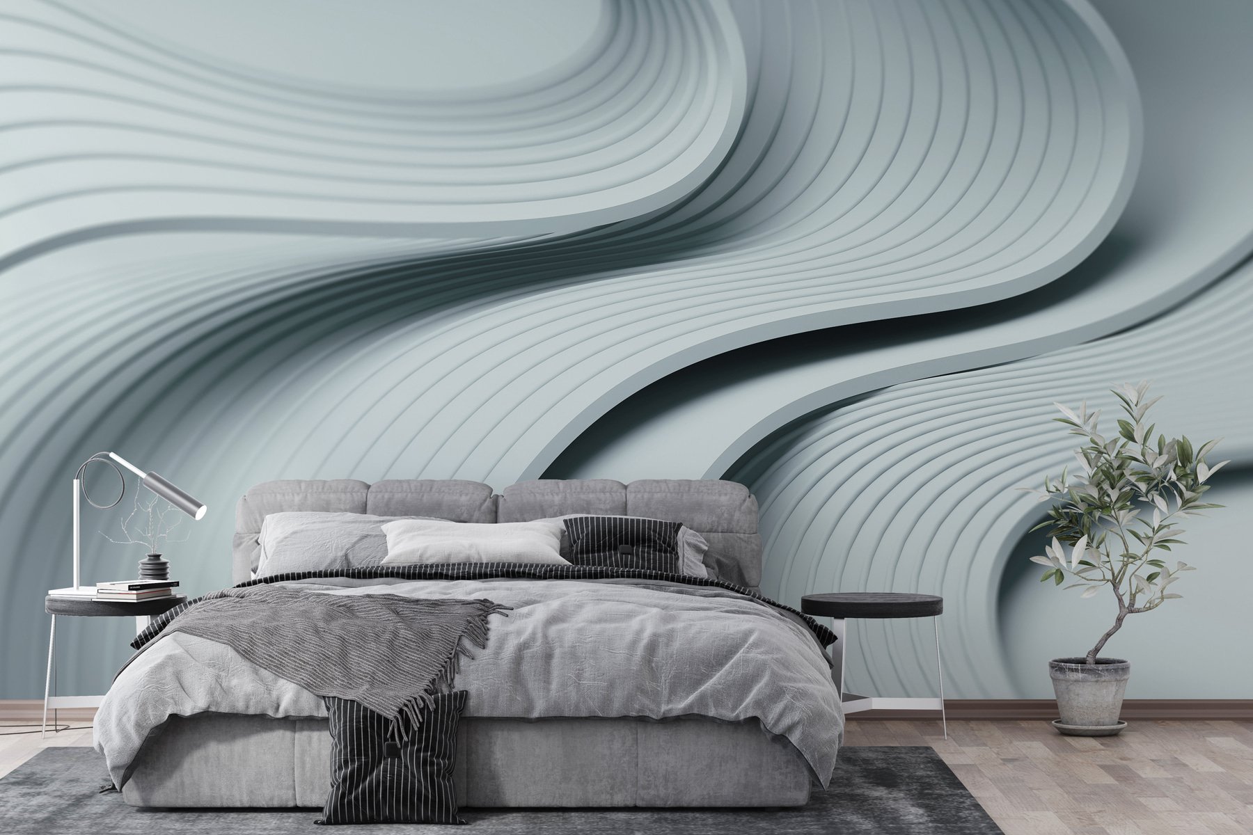 White and grey wavy lines