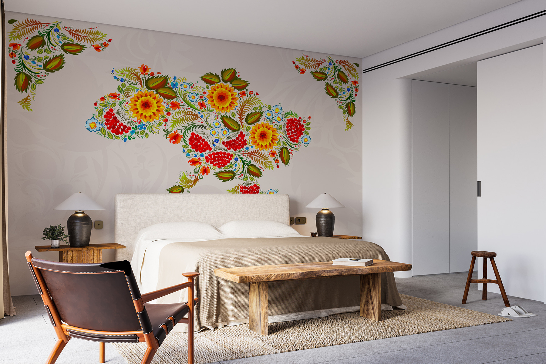 Map of ukraine with flowers Map of ukraine with flowers