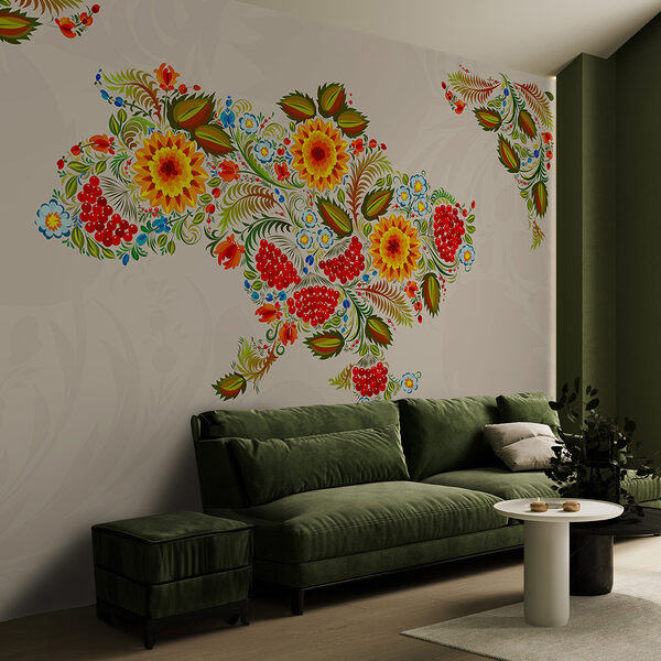 Map of ukraine with flowers Map of ukraine with flowers