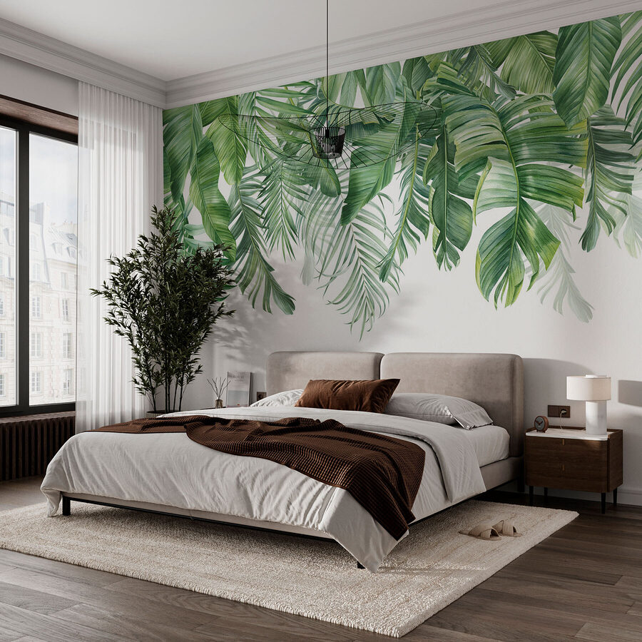 Row of green leaves