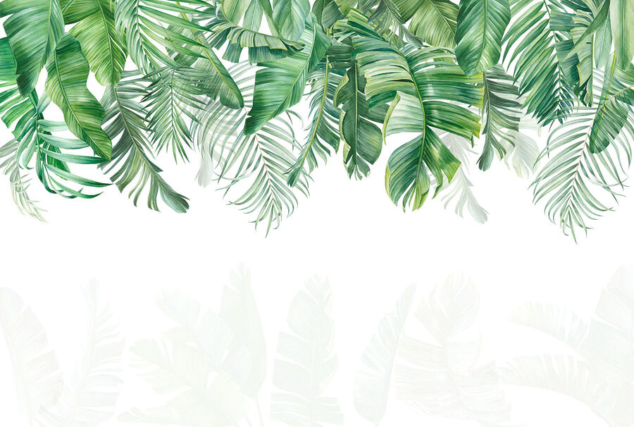 Row of green leaves