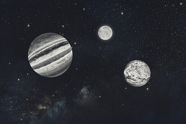 Planets in space with stars Planets in space with stars