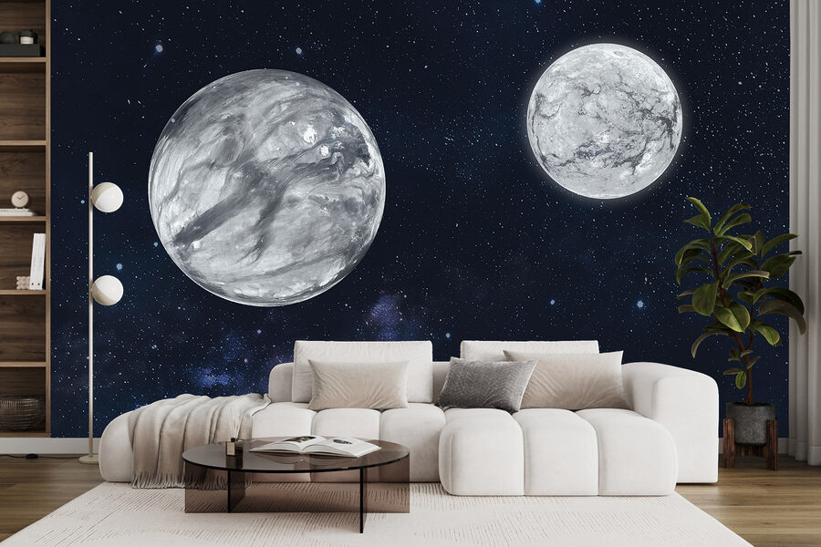 Two planets in space