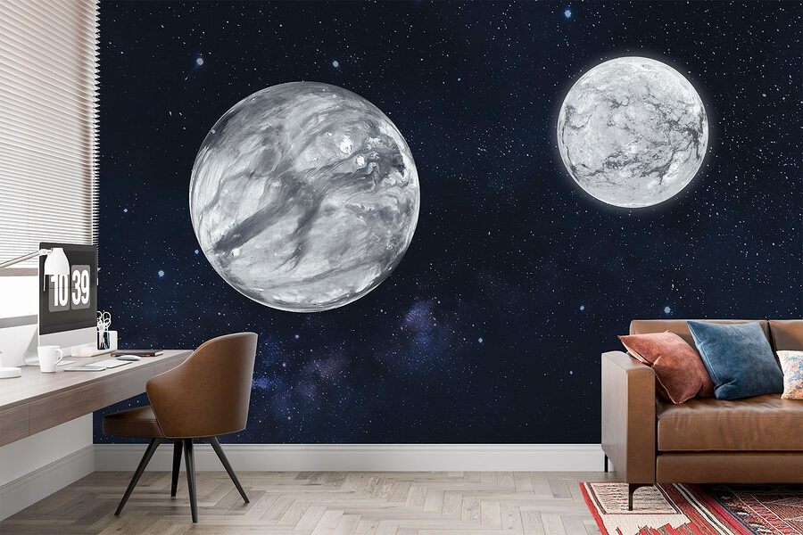 Two planets in space