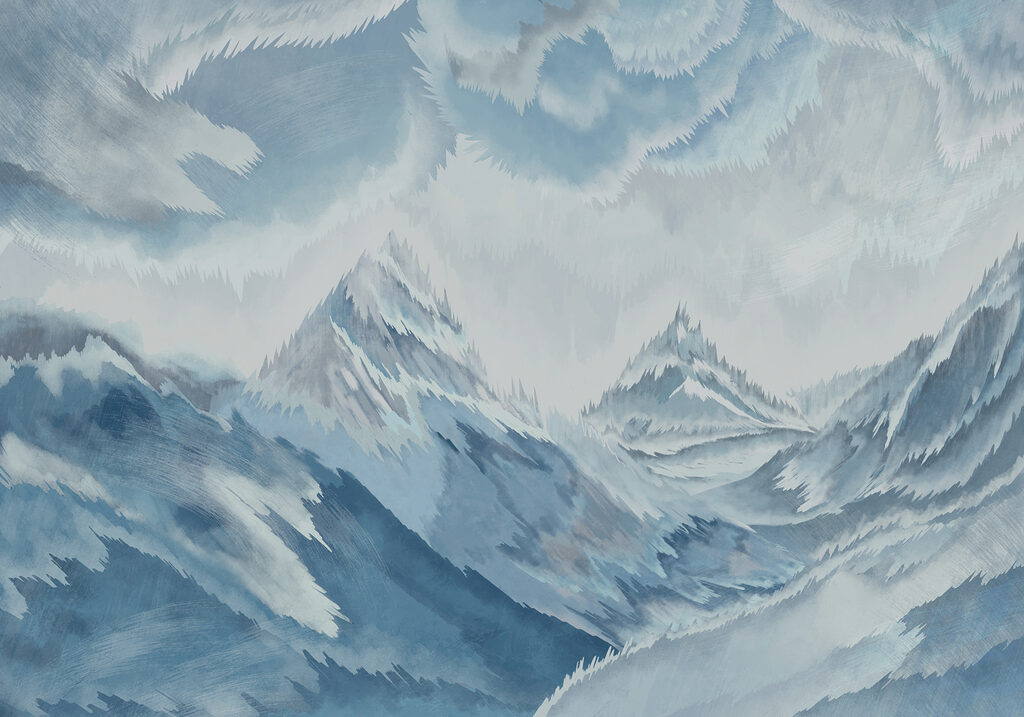 Painting of mountains and clouds Painting of mountains and clouds