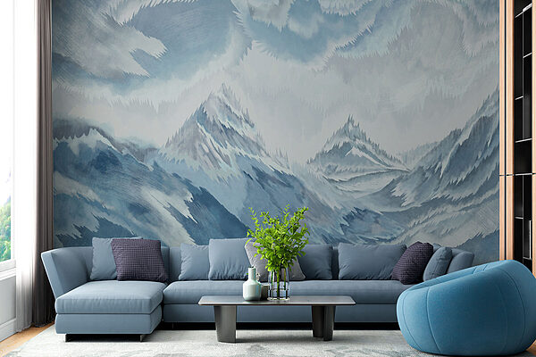 Painting of mountains and clouds Painting of mountains and clouds