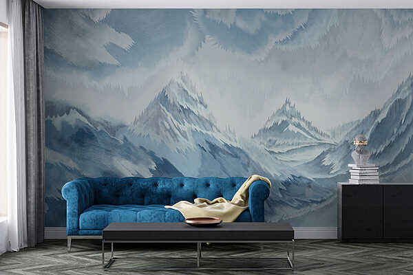 Painting of mountains and clouds Painting of mountains and clouds