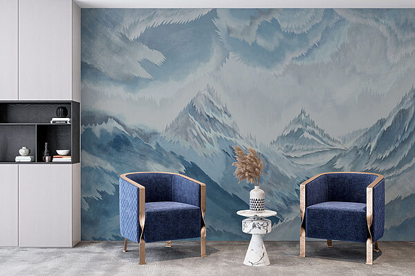 Painting of mountains and clouds Painting of mountains and clouds