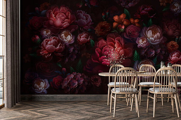 Group of flowers on a dark background Group of flowers on a dark background