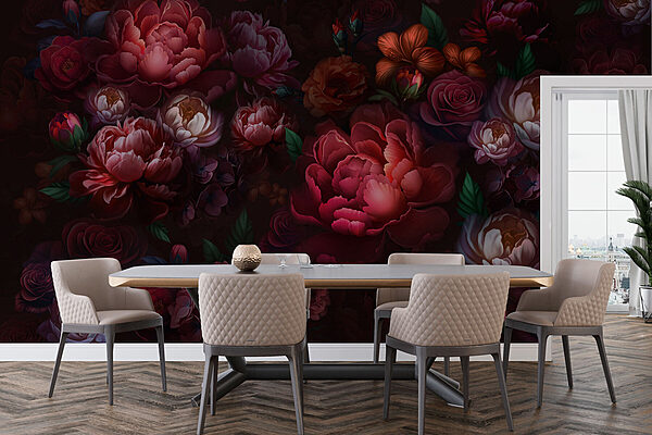 Group of flowers on a dark background Group of flowers on a dark background