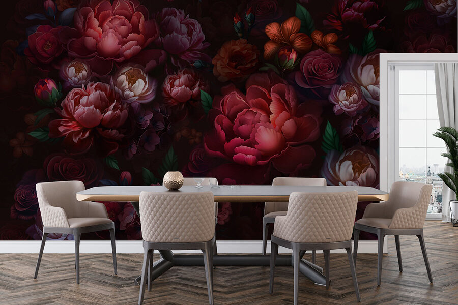 Group of flowers on a dark background Group of flowers on a dark background