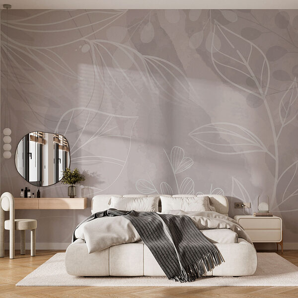 White and gray background with leaves White and gray background with leaves