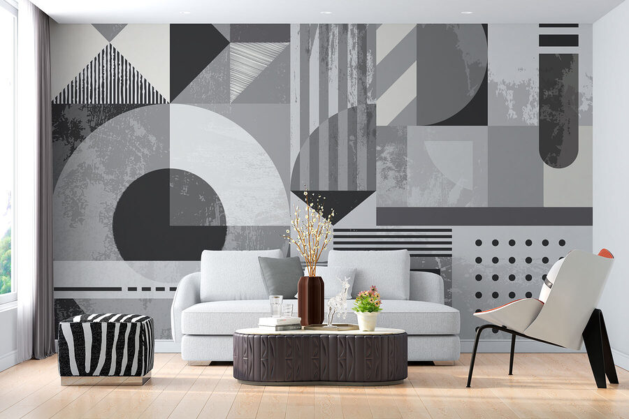Grey and white geometric pattern Grey and white geometric pattern