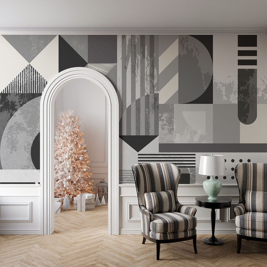 Grey and white geometric pattern Grey and white geometric pattern