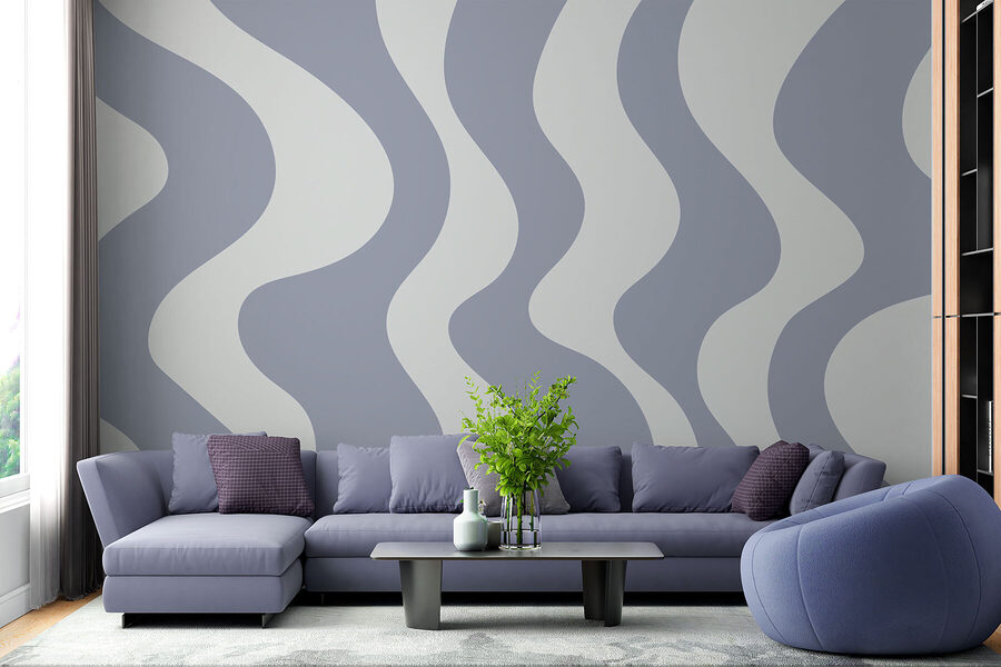 Grey and white wavy lines