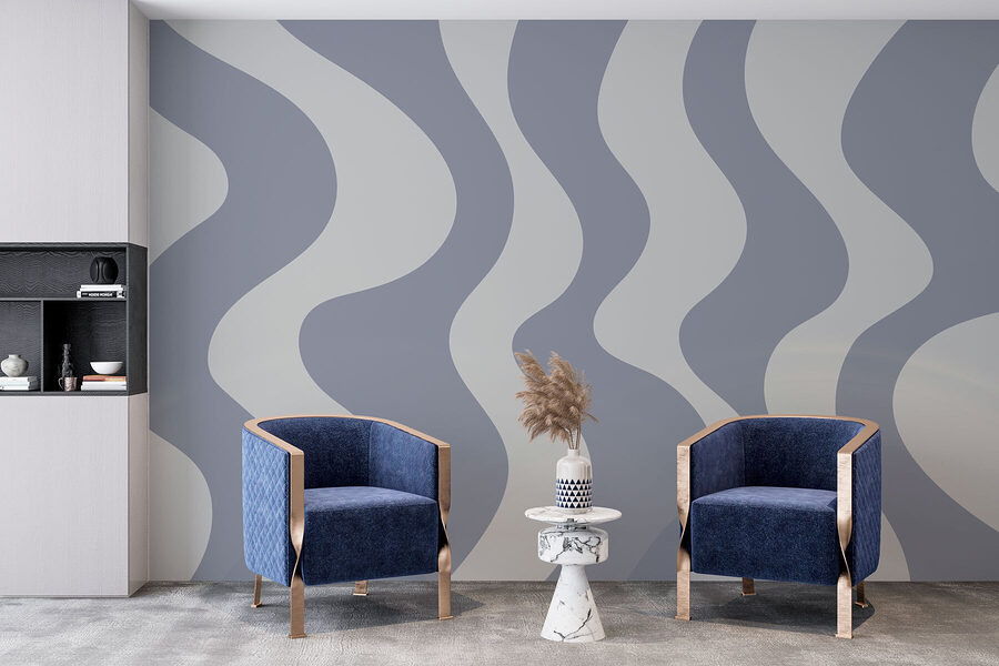 Grey and white wavy lines