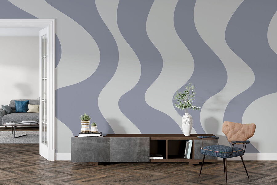 Grey and white wavy lines