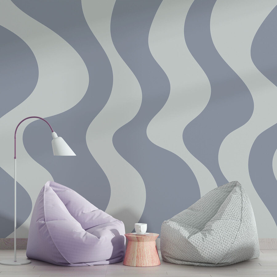 Grey and white wavy lines