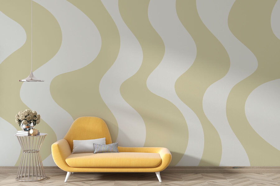 Tan and white wavy lines