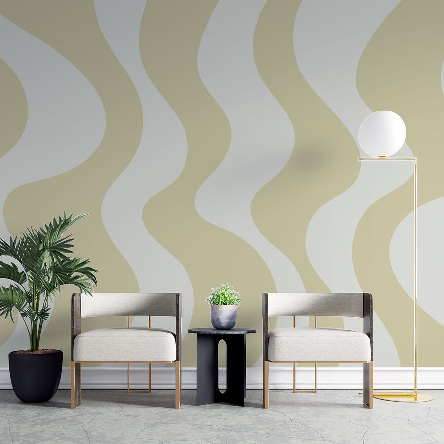 Tan and white wavy lines