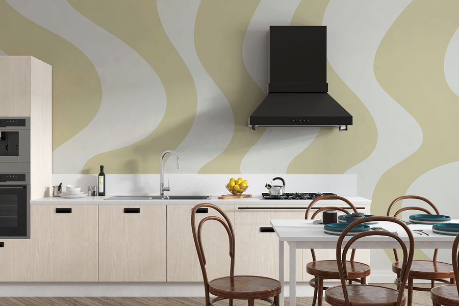 Tan and white wavy lines