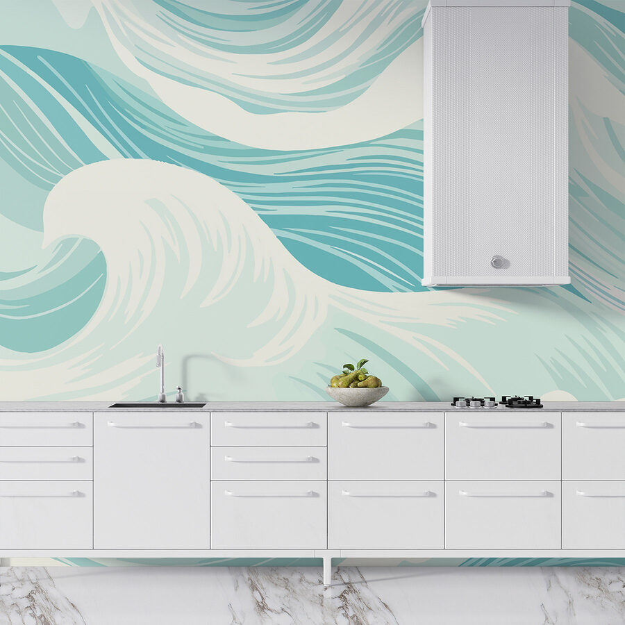 Blue and white waves Blue and white waves