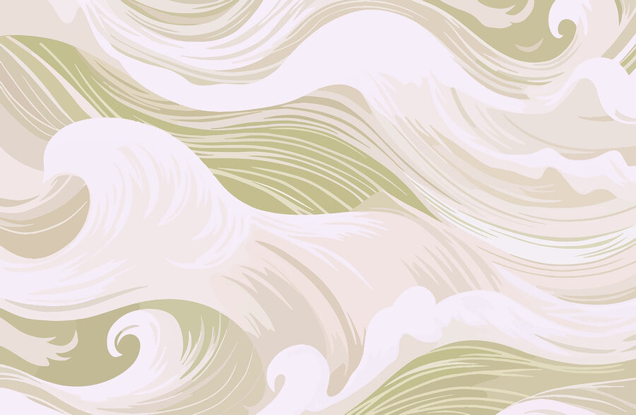 White and green waves