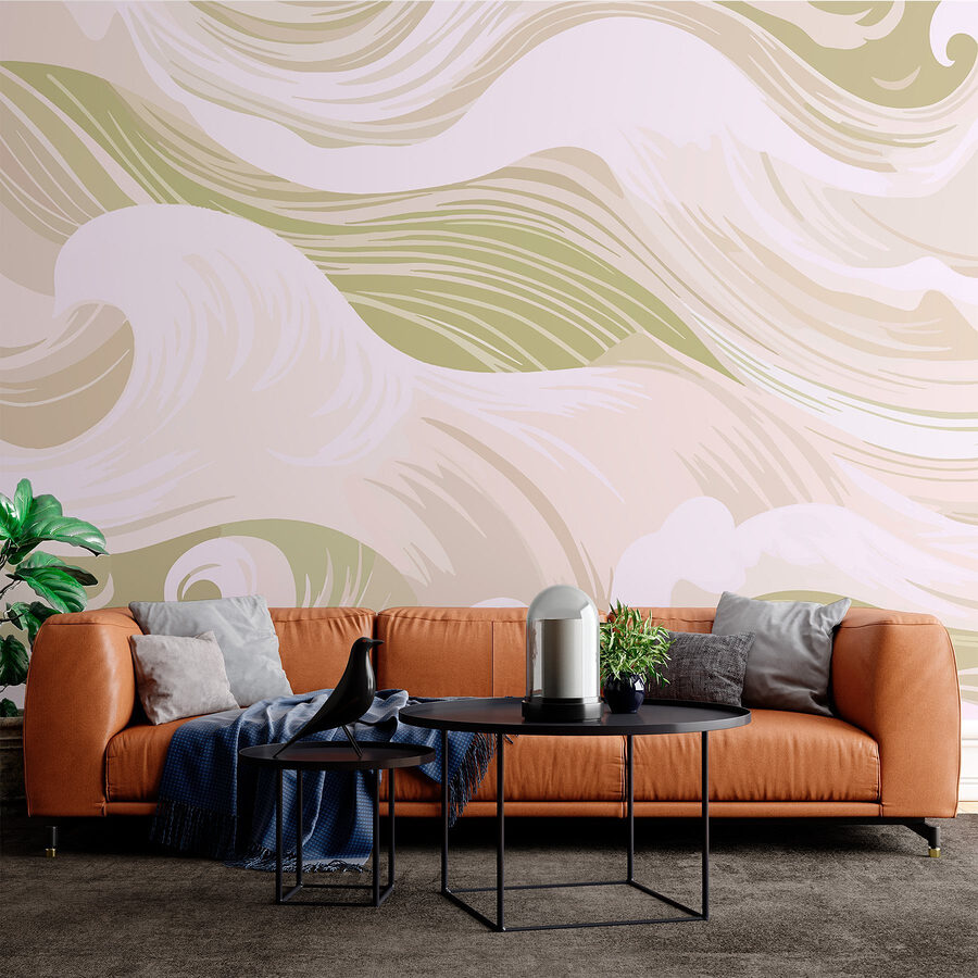 White and green waves