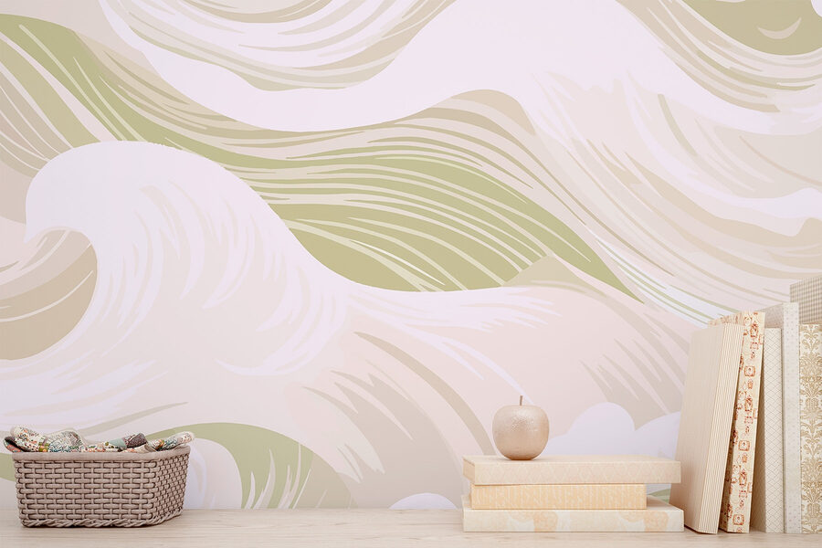 White and green waves