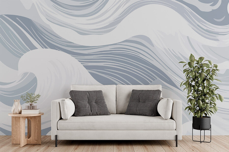White and gray waves White and gray waves