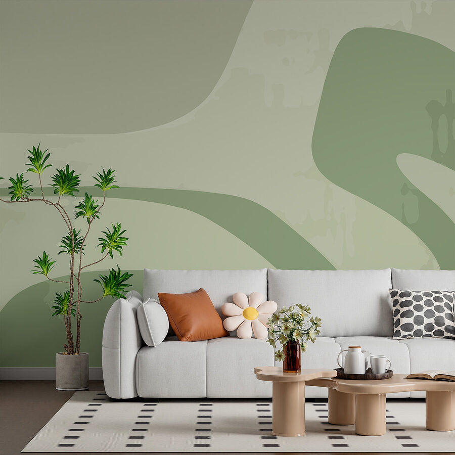 Green and white background