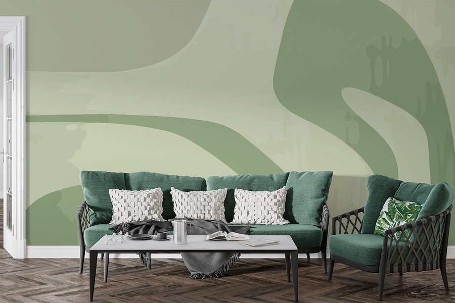 Green and white background