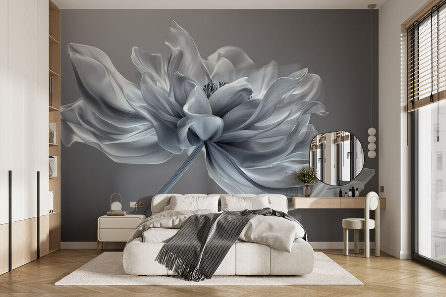 Wall murals White flower with a long stem