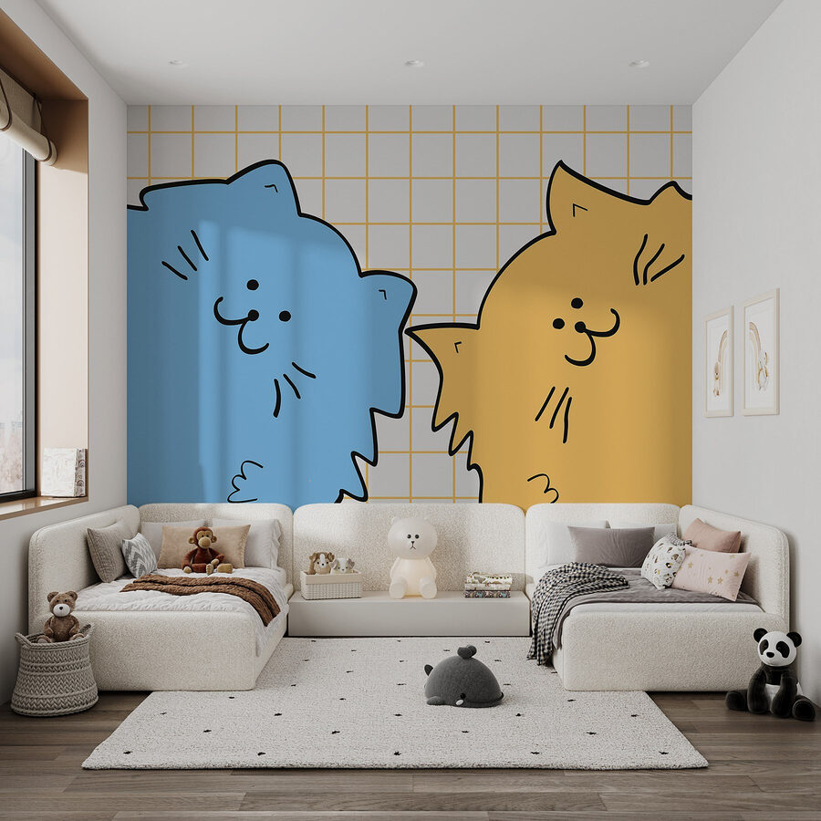 Blue and yellow cat