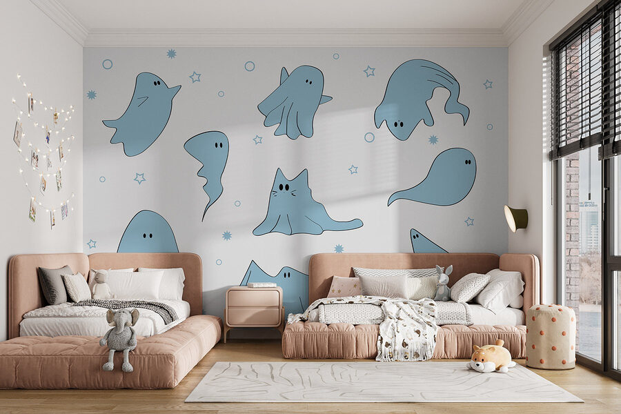 Group of ghosts with different shapes