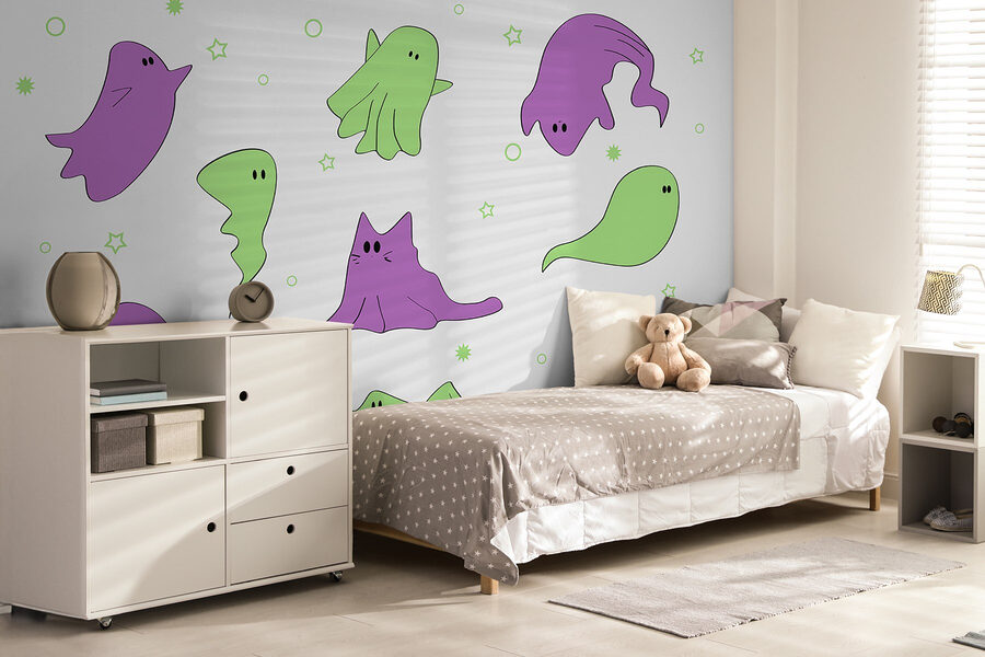 Set of cartoon ghosts Set of cartoon ghosts