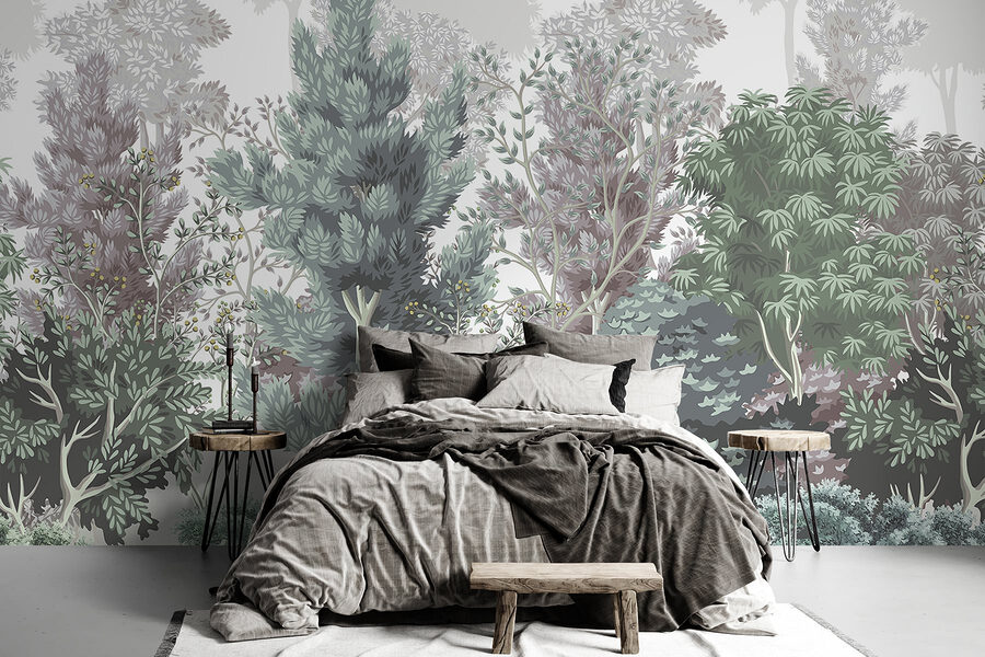 Group of trees and bushes